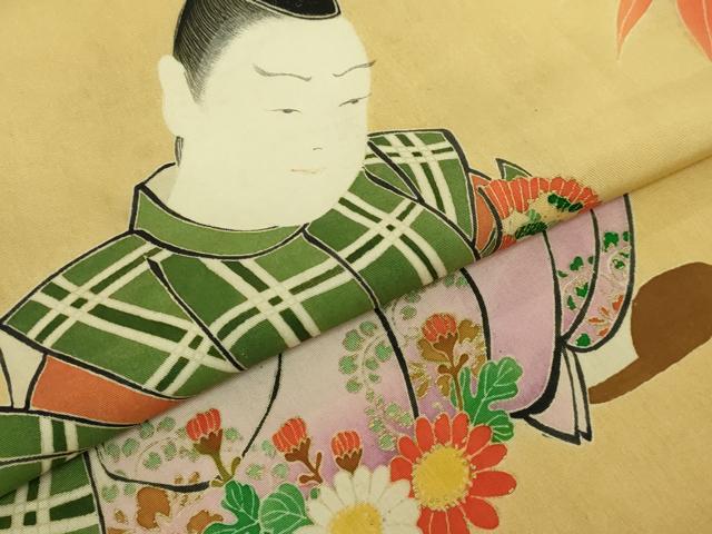 平和屋本店○希少 アンティーク 大正ロマン だらり帯 芸姑 舞妓 人物花文