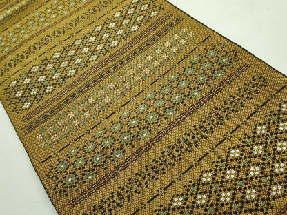 平和屋着物●極上 本場筑前博多織 八寸名古屋帯 横段花文 逸品 DZAA7446kh5