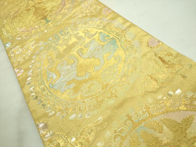 平和屋本店■最高級　龍村平蔵製　六通柄　本袋帯　円文白虎錦　金銀糸　共箱付き　逸品　DZAA7453kh5