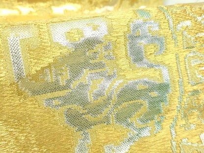 平和屋本店■最高級　龍村平蔵製　六通柄　本袋帯　円文白虎錦　金銀糸　共箱付き　逸品　DZAA7453kh5