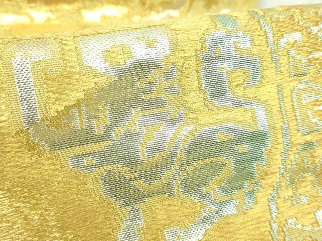 平和屋本店■最高級　龍村平蔵製　六通柄　本袋帯　円文白虎錦　金銀糸　共箱付き　逸品　DZAA7453kh5