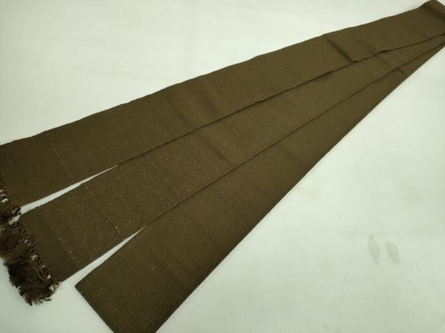平和屋本店●極上 男性 角帯 手織 琵琶糸帯 海松茶色地 共箱付き 逸品 DZAA7461kh5