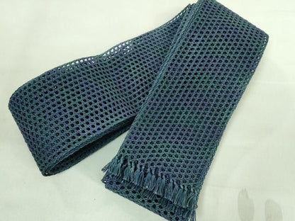 平和屋本店＊極上 男性 夏物 角帯 羅 青系 暈し 箱付き 逸品 DZAA7463kh5
