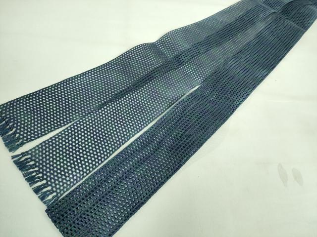 平和屋本店＊極上 男性 夏物 角帯 羅 青系 暈し 箱付き 逸品 DZAA7463kh5
