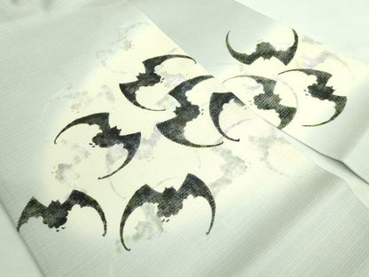 平和屋着物＊極上 夏物 九寸名古屋帯 蝙蝠 コウモリ 和紙 逸品 DZAA7483kh5