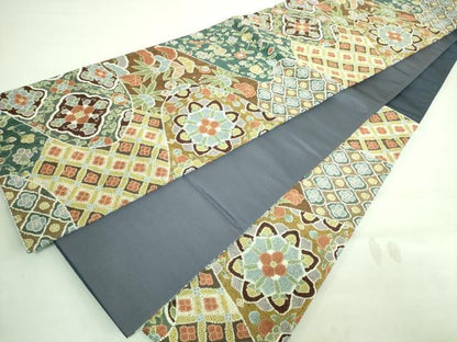 平和屋本店■最高級　中国三大刺繍　総相良刺繍　総詰め　200万粒　総刺繍　袋帯　正倉院更紗花文　逸品　DZAA7499kh5