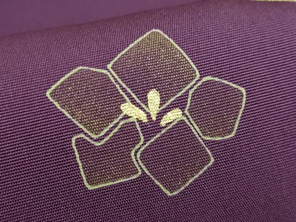 平和屋着物●極上 塩瀬 九寸開き名古屋帯 駒刺繍 色紙花文 金彩 桑の実色地 逸品 DZAA7509kh5