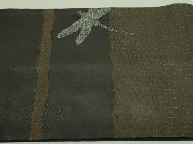 平和屋着物■極上　創業280年　誉田屋源兵衛　つけ帯　螺鈿箔　蜻蛉　トンボ　金銀糸　逸品　DZAA7527kh5