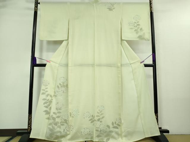 平和屋着物▽極上 訪問着 無双 紗袷 紗×絽 紫陽花 あじさい 若芽色地 金彩 逸品 DZAA7532kh5