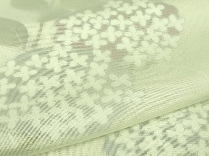 平和屋着物▽極上 訪問着 無双 紗袷 紗×絽 紫陽花 あじさい 若芽色地 金彩 逸品 DZAA7532kh5