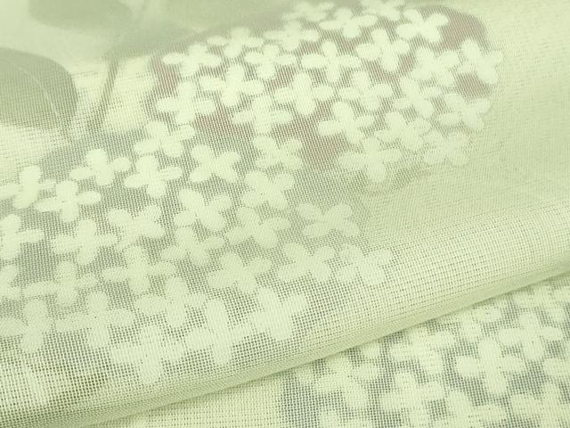 平和屋着物▽極上 訪問着 無双 紗袷 紗×絽 紫陽花 あじさい 若芽色地 金彩 逸品 DZAA7532kh5