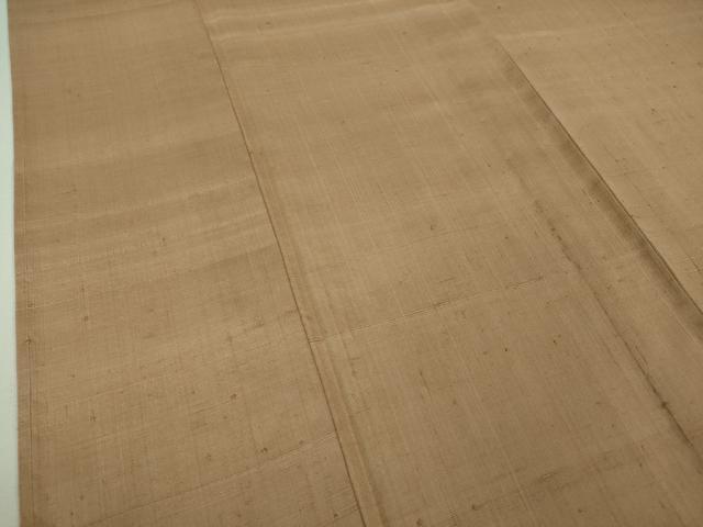 平和屋着物▽極上 染織の名門 しょうざん 生紬 単衣 色無地 鴇唐茶色地 逸品 DZAA7534kh5