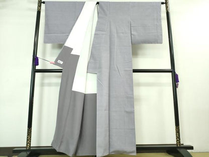 平和屋着物●極上　結城紬　色無地　藤色　やまと誂製　逸品　未使用　DZAA7538kh5