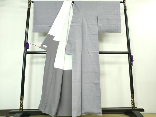 平和屋着物●極上　結城紬　色無地　藤色　やまと誂製　逸品　未使用　DZAA7538kh5
