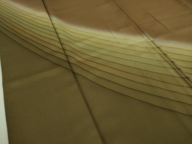 平和屋着物●極上　染色作家　斉藤三才　訪問着　暈し染め　柴染色地　逸品　DZAA7543kh5