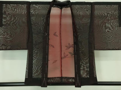 平和屋着物▽極上 羽織 スリーシーズン 春夏秋 塵除け 刺繍 ネコ 猫 舞葉紋紗 逸品 未使用 DZAA7552kh5