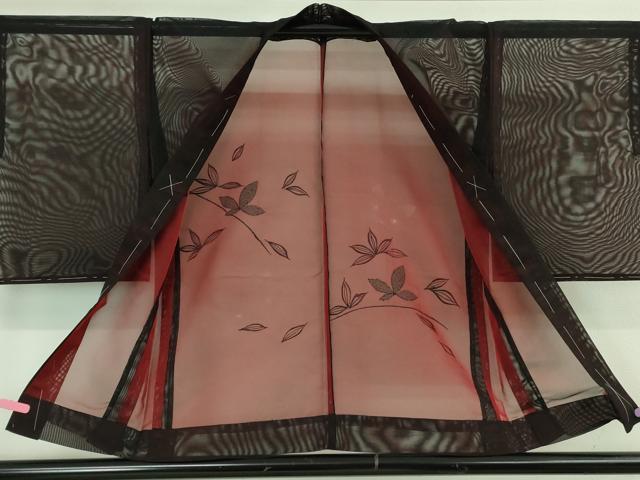 平和屋着物▽極上 羽織 スリーシーズン 春夏秋 塵除け 刺繍 ネコ 猫 舞葉紋紗 逸品 未使用 DZAA7552kh5