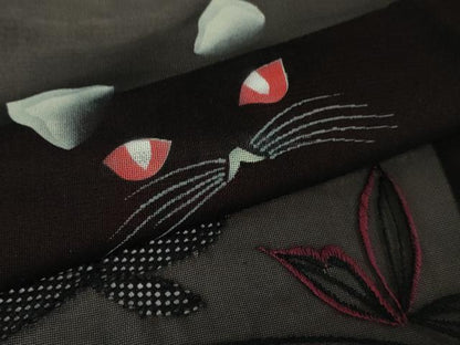 平和屋着物▽極上 羽織 スリーシーズン 春夏秋 塵除け 刺繍 ネコ 猫 舞葉紋紗 逸品 未使用 DZAA7552kh5