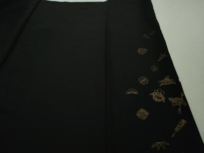 平和屋本店■極上　訪問着　総刺繍　宝尽くし　黒地　金糸　逸品　DZAA7558kh5