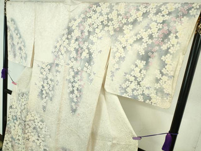 平和屋本店■極上　ブライダルファッションデザイナー・桂由美　訪問着　枝垂れ桜　暈し染め　金彩　逸品　DZAA7560kh5