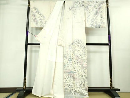 平和屋本店■極上　ブライダルファッションデザイナー・桂由美　訪問着　枝垂れ桜　暈し染め　金彩　逸品　DZAA7560kh5