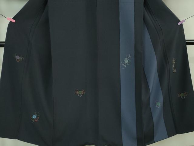 平和屋本店■極上　男性　世界的人形師　辻村寿三郎　ジュサブロー　訪問着　刺繍　蟹　カニ　金彩　逸品　DZAA7566kh5