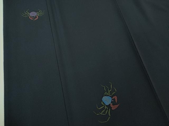 平和屋本店■極上　男性　世界的人形師　辻村寿三郎　ジュサブロー　訪問着　刺繍　蟹　カニ　金彩　逸品　DZAA7566kh5