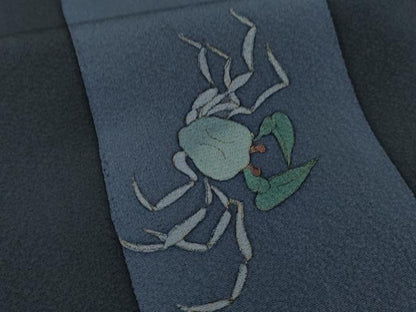 平和屋本店■極上　男性　世界的人形師　辻村寿三郎　ジュサブロー　訪問着　刺繍　蟹　カニ　金彩　逸品　DZAA7566kh5