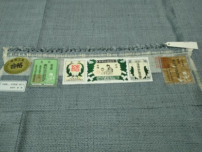 平和屋本店■極上　男性　本場結城紬 重要無形文化財　奥順謹製　80亀甲　総詰め　薄花色地　証紙・鑑定証付き　逸品　未使用　DZAA7569kh5