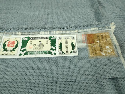 平和屋本店■極上　男性　本場結城紬 重要無形文化財　奥順謹製　80亀甲　総詰め　薄花色地　証紙・鑑定証付き　逸品　未使用　DZAA7569kh5