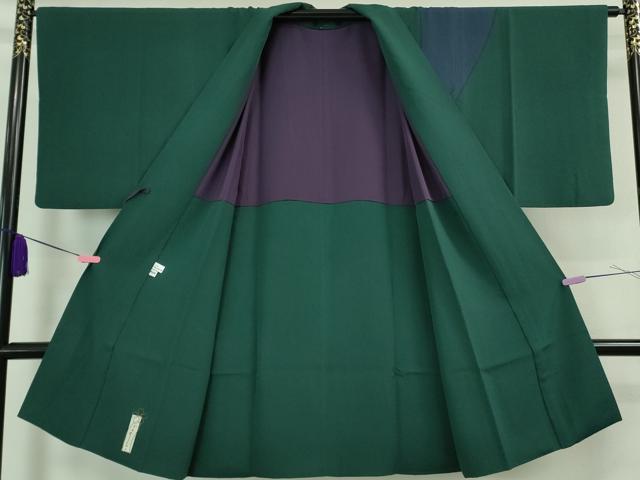 平和屋着物■極上　世界的人形師　辻村寿三郎　ジュサブロー　道中着　ロング丈　刺繍　樹林文　縮緬地　逸品　DZAA7576kh5