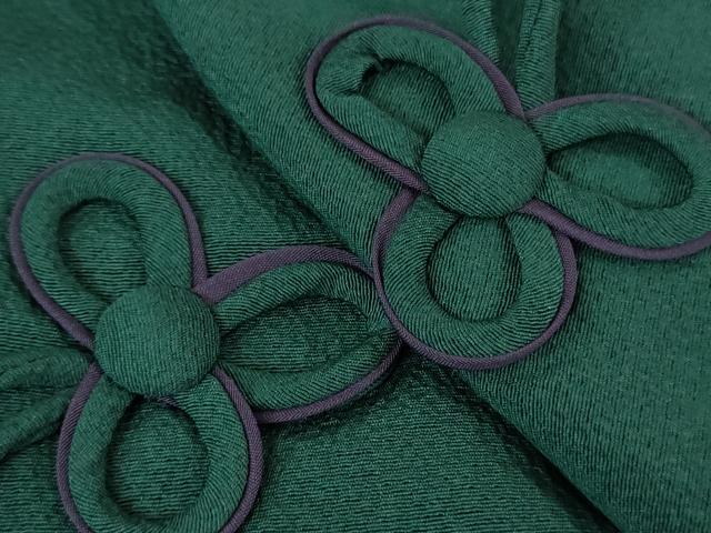 平和屋着物■極上　世界的人形師　辻村寿三郎　ジュサブロー　道中着　ロング丈　刺繍　樹林文　縮緬地　逸品　DZAA7576kh5