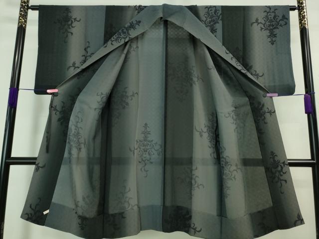 平和屋着物▽極上 道中着 スリーシーズン 春夏秋 塵除け ロング丈 紋紗 洋花文 暈し染め さが美扱い 反端付き 逸品 DZAA7578kh5