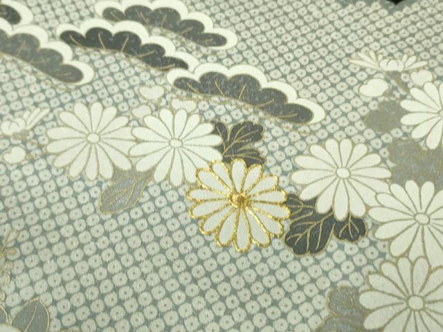 平和屋本店■極上　訪問着　駒刺繍　雲取り吉祥花文　黒地　金彩　逸品　DZAA7618kh5