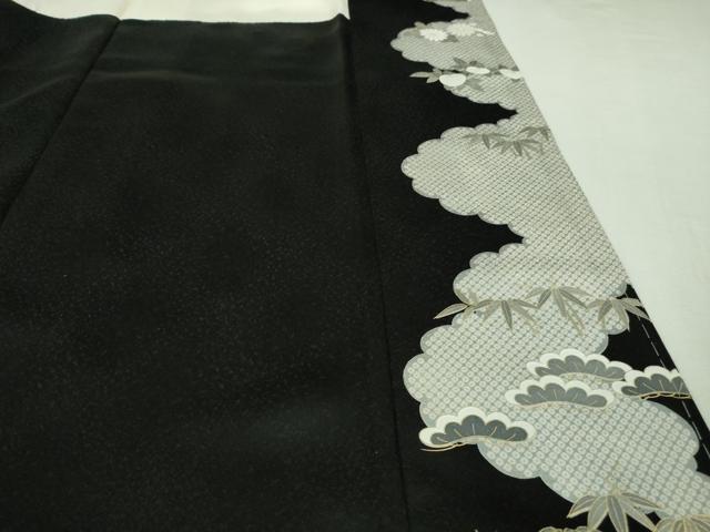 平和屋本店■極上　訪問着　駒刺繍　雲取り吉祥花文　黒地　金彩　逸品　DZAA7618kh5
