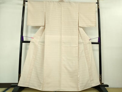 平和屋着物＊極上 夏物 本加賀友禅作家 談義所栄二監修 変わり絽紬 色無地 肌色 逸品 DZAA7622kh5