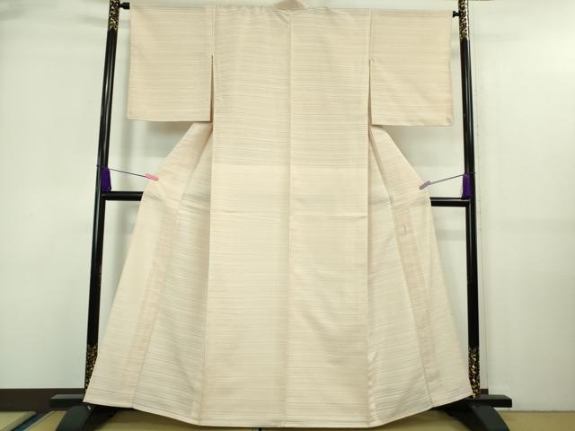 平和屋着物＊極上 夏物 本加賀友禅作家 談義所栄二監修 変わり絽紬 色無地 肌色 逸品 DZAA7622kh5