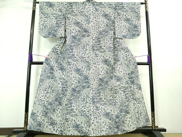 平和屋着物∴極上 夏物 浴衣 綿絽 長板染 花短冊重ね 逸品 DZAA7624kh5
