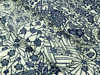 平和屋着物∴極上 夏物 浴衣 綿絽 長板染 花短冊重ね 逸品 DZAA7624kh5