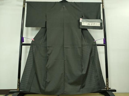 平和屋着物＊極上 夏物 夏お召 もじり織 雅すかし 豊渡工房謹製 黒地 証紙付き 逸品 未使用 DZAA7632kh5