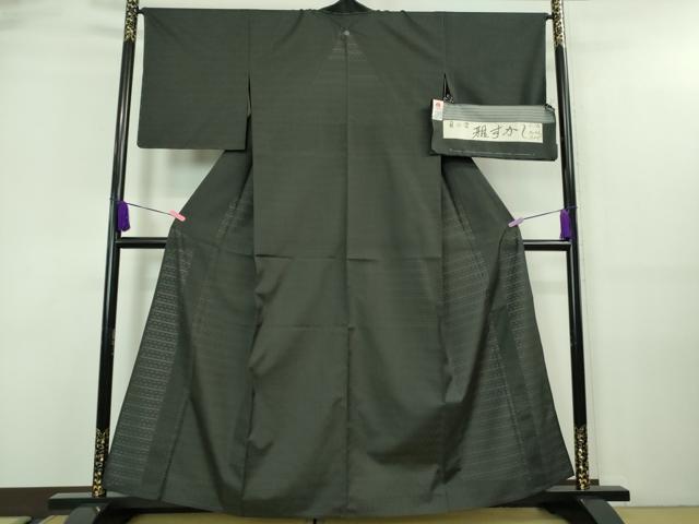 平和屋着物＊極上 夏物 夏お召 もじり織 雅すかし 豊渡工房謹製 黒地 証紙付き 逸品 未使用 DZAA7632kh5