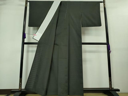 平和屋着物＊極上 夏物 夏お召 もじり織 雅すかし 豊渡工房謹製 黒地 証紙付き 逸品 未使用 DZAA7632kh5