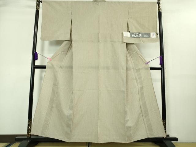 平和屋着物■極上　夏物　小千谷　綿麻縮　縞　小千谷織物　吉新織物謹製　証紙付き　逸品　DZAA7633kh5