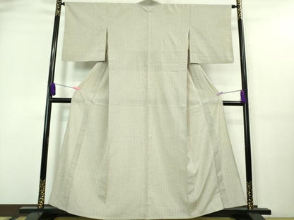 平和屋着物▽極上 結城紬 単衣 格子 反端付き 逸品 DZAA7634kh5