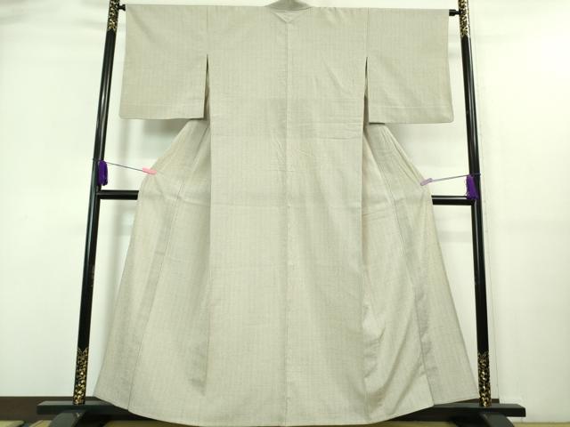 平和屋着物▽極上 結城紬 単衣 格子 反端付き 逸品 DZAA7634kh5