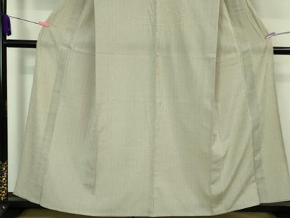 平和屋着物▽極上 結城紬 単衣 格子 反端付き 逸品 DZAA7634kh5