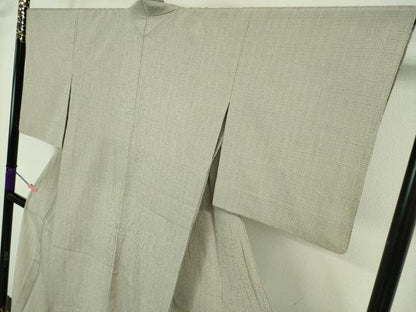 平和屋着物▽極上 結城紬 単衣 格子 反端付き 逸品 DZAA7634kh5