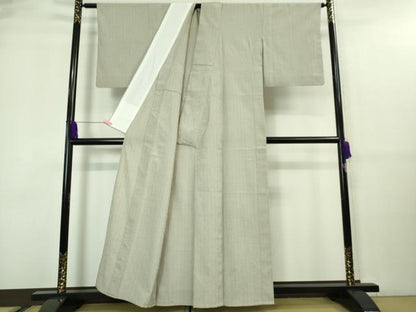 平和屋着物▽極上 結城紬 単衣 格子 反端付き 逸品 DZAA7634kh5