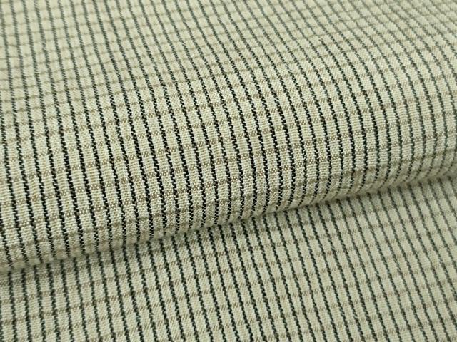 平和屋着物▽極上 結城紬 単衣 格子 反端付き 逸品 DZAA7634kh5