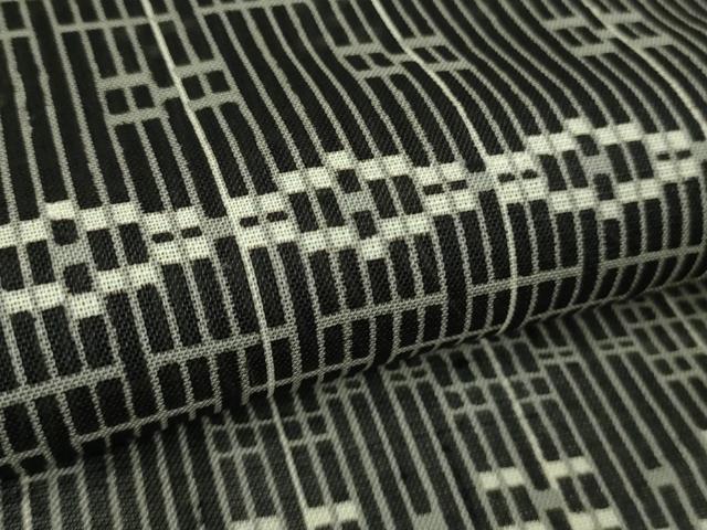 平和屋着物＊極上 夏物 絹芭蕉 小紋 吉祥間道 黒地 逸品 DZAA7635kh5